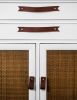 Walnut Leather Handle [Flag End] | Pull in Hardware by Keyaiira | leather + fiber | Artist Studio in Santa Rosa. Item made of fabric with leather