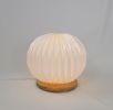 Sphere - modern origami table lamp, paper, wood | Lamps by Studio Pleat. Item made of wood with paper works with minimalism & mid century modern style