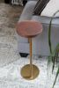 9" Live Edge Walnut Gold Round Industrial Side Table | Tables by Hazel Oak Farms. Item composed of walnut & steel