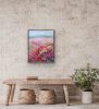 Pink Flower Field | Oil And Acrylic Painting in Paintings by Checa Art. Item made of canvas