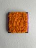 Woven Tile- Fluff-Pink and Orange | Wall Sculpture in Wall Hangings by Mpwovenn Fiber Art by Mindy Pantuso