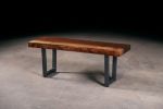 Live Edge Black Walnut Bench | Benches & Ottomans by Urban Lumber Co.. Item composed of walnut and steel