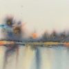 Against the Wind – Original Abstract Watercolor Landscape, Framed | Paintings by Susi Schuele Art