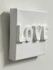 Mini Love 4" x 4" | Mixed Media in Paintings by Emeline Tate. Item made of canvas & synthetic