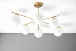 Neckless Globe - Art Deco Chandelier - Model No. 4934 | Chandeliers by Peared Creation. Item composed of brass and glass