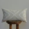White Aztec Diamonds Decorative Lumbar Pillow 12x20 | Pillows by Vantage Design