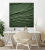 Dark green 3d wall art minimalist textured canvas art | Mixed Media in Paintings by Berez Art. Item composed of canvas compatible with minimalism and mid century modern style