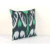 Uzbekistan Ikat Square Pillow Cover Cushion, Blue Handmade D | Pillows by Vintage Pillows Store