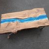 Custom Deep Blue Ocean Epoxy Table | Dining Table in Tables by Ironscustomwood. Item made of wood with metal