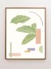 Pastel Botanical Collage Print with Abstract Geometric Shape | Prints by Capricorn Press. Item composed of paper compatible with boho and minimalism style