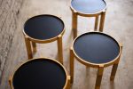 Black and Gold Round Modern Side Table | Waverly | Tables by Alabama Sawyer