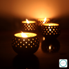 Ovo Handmade Terracotta Tealight Holder (Pack of 2) | Candle Holder in Decorative Objects by Lit Lamps - Sustainable Mindful Lighting
