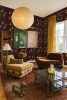 Campanas Wallpaper, eggplant and toffee | Wall Treatments by Samantha Santana Wallpaper & Creative Studio