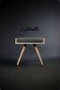 Stool / Seat in Solid Oak Board and Oak Legs | Chairs by Manuel Barrera Habitables. Item composed of oak wood