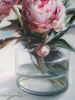 Peonies in vase oil painting on canvas original, Flowers | Oil And Acrylic Painting in Paintings by Natart. Item composed of canvas and synthetic in contemporary style