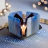 Streaky Blue Glass Candleholder | Candle Holder in Decorative Objects by Sand & Iron