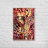 Framed Print - Phoenix - Fluid Abstract Red Gold Fire | Work by Eman's Gallery
