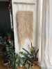 XXL hand woven in natural ivory cotton wall | Tapestry in Wall Hangings by Awesome Knots. Item made of wood & cotton compatible with boho and japandi style
