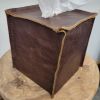 Pebble Brown Leather Single Tissue Box Cover | Toiletry in Storage by Vantage Design