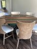 Epoxy Resin Dining Table-Round Dining Room Table-River Resin | Tables by LuxuryEpoxyFurniture. Item made of wood with synthetic