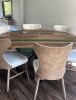 Epoxy Resin Dining Table-Round Dining Room Table-River Resin | Tables by LuxuryEpoxyFurniture. Item made of wood with synthetic