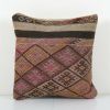 Square Handwoven Kilim Pillow, Organic Bohemian Home Decor | Sham in Linens & Bedding by Vintage Pillows Store. Item composed of cotton and fiber