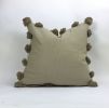 Neutral pom pom pillow // beige pom pillow // neutral pom | Pillows by velvet + linen
