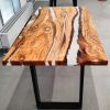 Custom White Epoxy Resin Table | Dining Table in Tables by Ironscustomwood. Item made of wood with metal