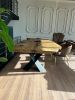 Conference Wood Table Live Edge Chestnut Table | Dining Table in Tables by Tinella Collection. Item made of wood works with contemporary & coastal style