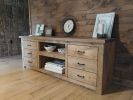 Model #1038 - Custom Media Entertainment Center | Media Console in Storage by Limitless Woodworking. Item composed of maple wood in mid century modern or contemporary style