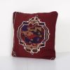 Handmade Wool Red Organic Kilim Pillow, Boho Pillow, Tribal | Cushion in Pillows by Vintage Pillows Store