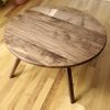 Round Scandinavian Coffee Table, Maple Coffee Table, Walnut | Tables by Crafted Glory. Item made of oak wood works with scandinavian style