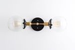 Vanity Lighting - Brass Black Vanity - Model No. 7350 | Sconces by Peared Creation. Item made of brass with glass