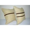 18" X 18" Hemp Pillow Cover | Sham in Linens & Bedding by Vintage Pillows Store. Item made of cotton & fiber
