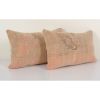 Set of Two Turkish Oushak Rug Pillow Cover, Matching Queen | Sham in Linens & Bedding by Vintage Pillows Store. Item made of cotton & fiber