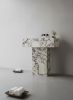 Modern Pedestal Calacatta Viola fluted marble sink | Water Fixtures by AYMARBLEDESIGN LLC