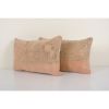 Set of Two Turkish Oushak Rug Pillow Cover, Matching Queen | Sham in Linens & Bedding by Vintage Pillows Store. Item made of cotton & fiber