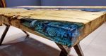 Custom Ocean Table | Live Edge Epoxy Ocean Table | Dining Table in Tables by LuxuryEpoxyFurniture. Item composed of wood and synthetic