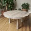 Round Three-legged Coffee Table | Tables by Crafted Glory. Item composed of maple wood in contemporary style