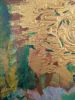 Green Treasure | Oil And Acrylic Painting in Paintings by Parineeta Patel- Nature Inspired Cosmic Abstracts. Item composed of canvas in boho or mid century modern style