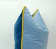 color block velvet pillow // blue velvet cushion // blue | Pillows by velvet + linen