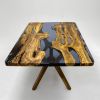 Custom Order Table | Olive Epoxy Resin Live Edge Table | Dining Table in Tables by TigerWoodAtelier. Item composed of walnut & metal compatible with minimalism and contemporary style
