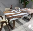 Cream Epoxy Table - Resin Table - Custom Table | Dining Table in Tables by Tinella Wood. Item made of wood & synthetic compatible with contemporary and mediterranean style