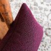 Burgundy Nubby Wool Lumbar Pillow 12x20 | Pillows by Vantage Design
