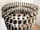 Large Black and White Macrame Chandelier - Modern Home Decor | Macrame Wall Hanging in Wall Hangings by RavaTapestryArt