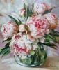 Peony flowers oil painting original canvas art, Floral peony | Oil And Acrylic Painting in Paintings by Natart. Item made of canvas with synthetic works with contemporary style
