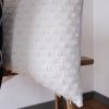 White with Square Fringe Decorative Pillow 24x24 | Pillows by Vantage Design