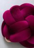 (L) Burgundy Knot Ottoman | Benches & Ottomans by Knots Studio