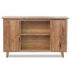 Mid Century Modern Credenza Cabinet in Solid Walnut | Storage by ROMI. Item composed of walnut in minimalism or mid century modern style