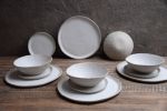 Textured speckled white handmade bowl, natural minimal | Dinnerware by Laima Ceramics. Item composed of stoneware in minimalism or rustic style